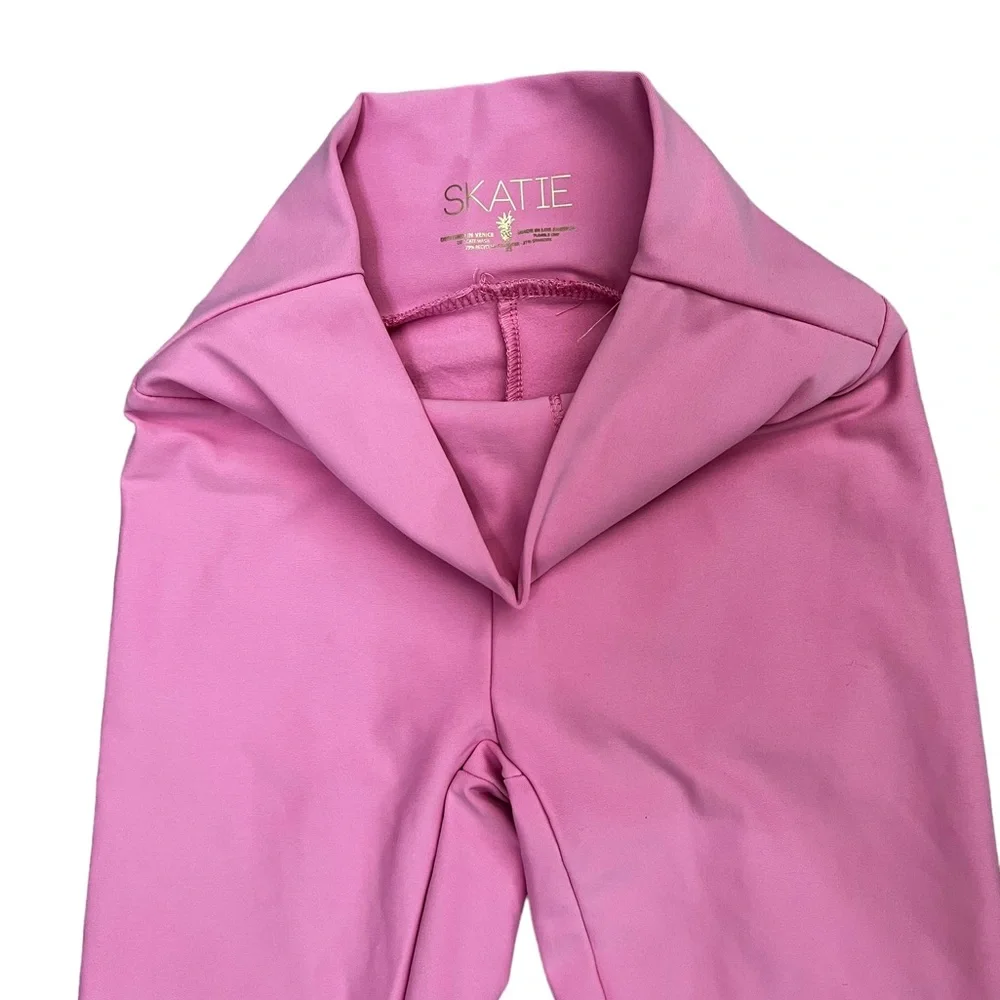 SKATIE Cece Pink High Waisted Yoga Pants Leggings - Picture 3 of 6